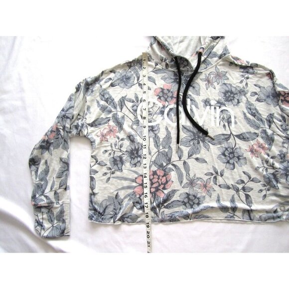 Women's Calvin Klein Performance Cropped Floral Pullover Hoodie Sz M (WS14) - Picture 2 of 8